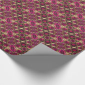 Ruby Gold Gemstone Pattern Elegant Chic Festive Cadeaupapier (Hoek)