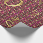 Ruby Gold Gemstone Pattern Golden Number 40 Cadeaupapier (Hoek)