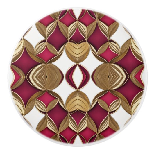 Ruby goud en wit keramische knop (Voorkant)