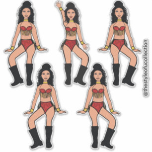 Ruby Gouden Franje Danser #3A Sticker