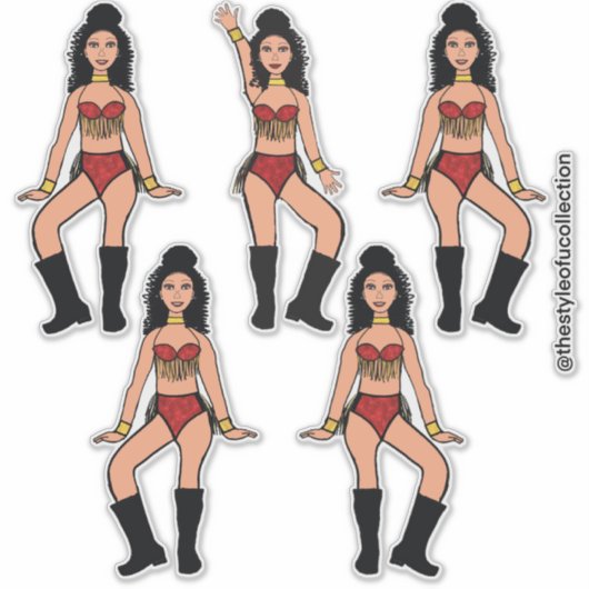Ruby Gouden Franje Danser #3A Sticker (Voorkant)