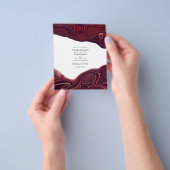 Ruby Granaat en Goud Strata Agate Huwelijk Flyer (Hand)
