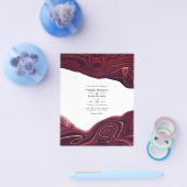 Ruby Granaat en Goud Strata Agate Huwelijk Flyer (Enkel)