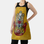 Ruby granaatappel hart rode vogel hamsa Schort (Insitu)