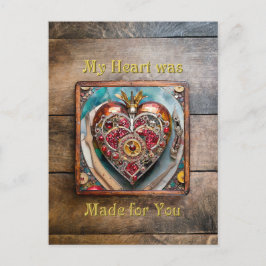 Ruby Granaatappel Hart Steampunk Serie Briefkaart