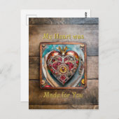 Ruby Granaatappel Hart Steampunk-serie Briefkaart (Voorkant / Achterkant)