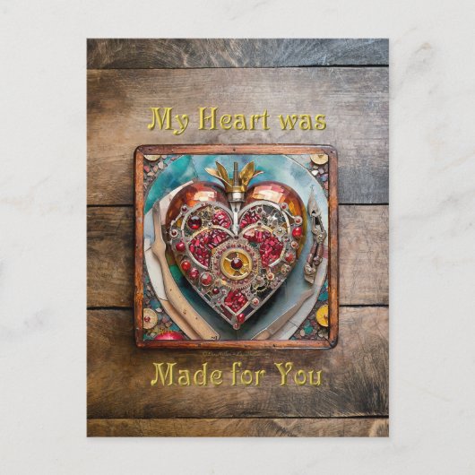 Ruby Granaatappel Hart Steampunk-serie Briefkaart (Voorkant)