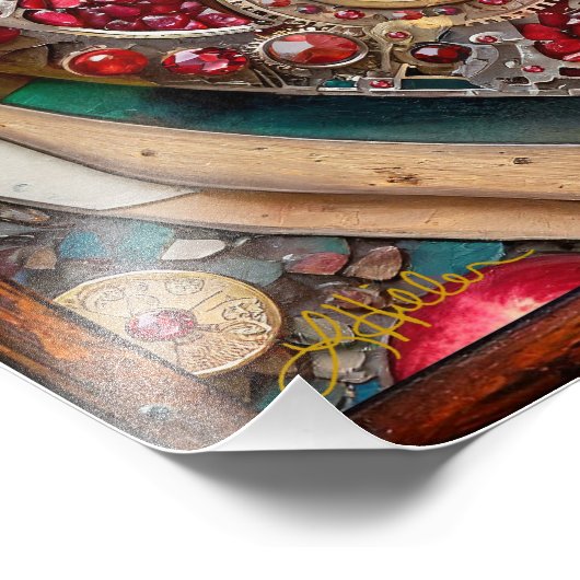 Ruby Granaatappel Hart Steampunk-serie Foto Afdruk (Hoek)