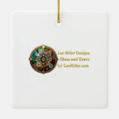 Ruby Granaatappel Hart Steampunk-serie Keramisch Ornament (Achterkant)