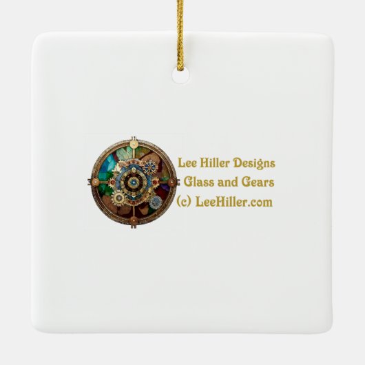 Ruby Granaatappel Hart Steampunk-serie Keramisch Ornament (Achterkant)