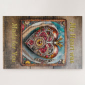 Ruby Granaatappel Hart Steampunk Serie Legpuzzel (Horizontaal)