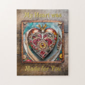 Ruby Granaatappel Hart Steampunk Serie Legpuzzel (Verticaal)