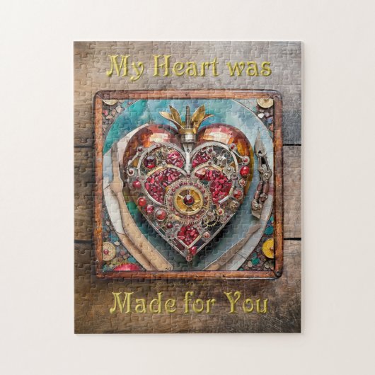 Ruby Granaatappel Hart Steampunk Serie Legpuzzel (Verticaal)