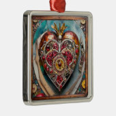 Ruby Granaatappel Hart Steampunk-serie Metalen Ornament (Rechts)