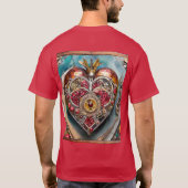 Ruby Granaatappel Hart Steampunk-serie T-shirt (Achterkant)