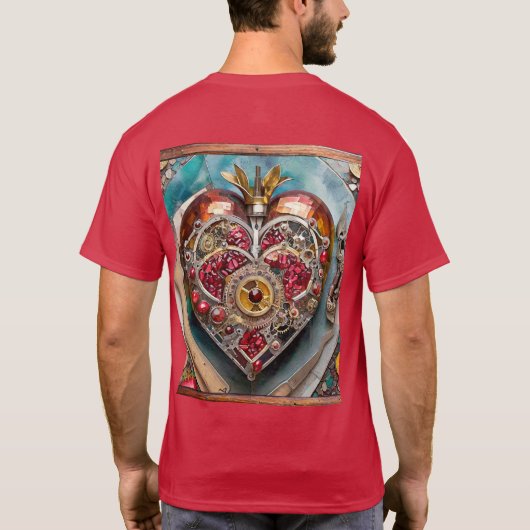 Ruby Granaatappel Hart Steampunk-serie T-shirt (Achterkant)