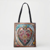Ruby Granaatappel Hart Steampunk-serie Tote Bag (Voorkant)