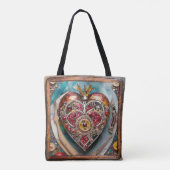 Ruby Granaatappel Hart Steampunk-serie Tote Bag (Achterkant)