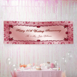 Ruby Happy 40th Wedding Jubileum Banner