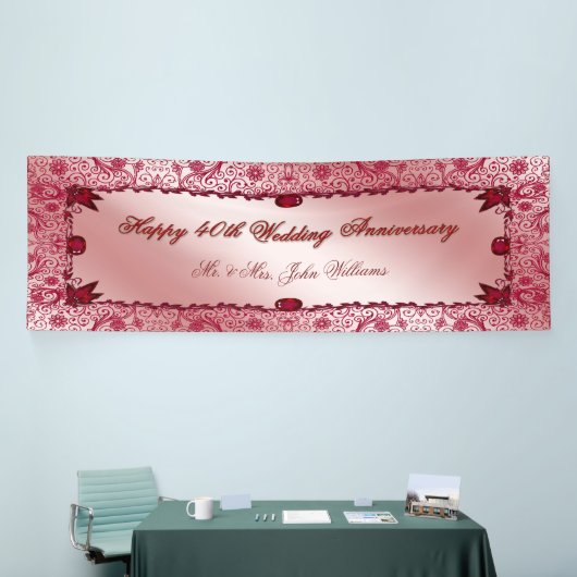 Ruby Happy 40th Wedding Jubileum Banner (Beurs)