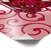 Ruby Happy 40th Wedding Jubileum Foto Afdruk (Hoek)