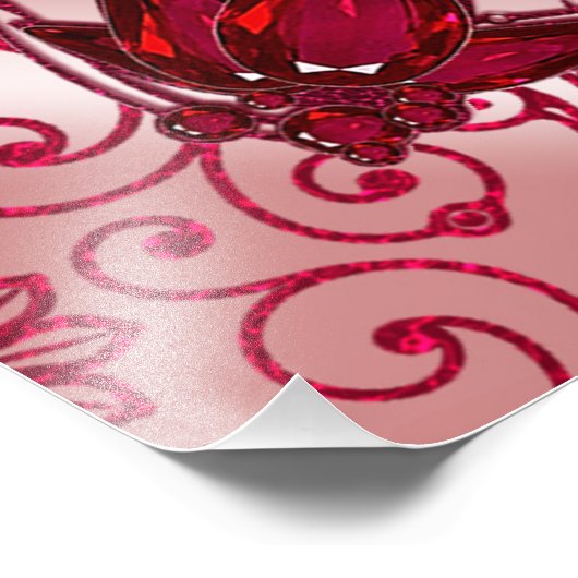 Ruby Happy 40th Wedding Jubileum Foto Afdruk (Hoek)