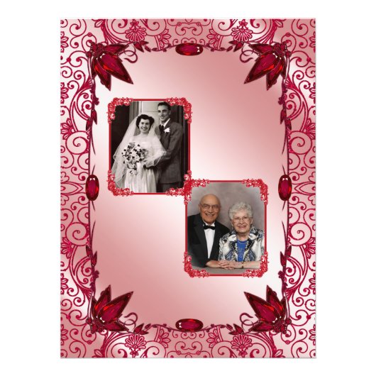 Ruby Happy 40th Wedding Jubileum Foto Afdruk (Voorkant)