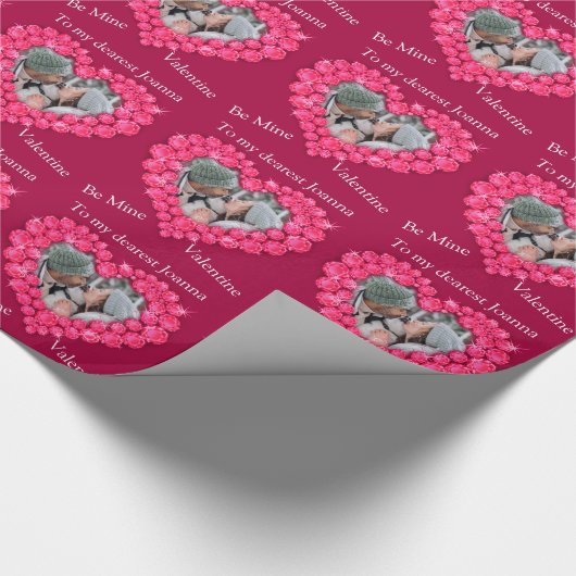 Ruby hart be mijn valentijn foto wrap cadeaupapier (Hoek)