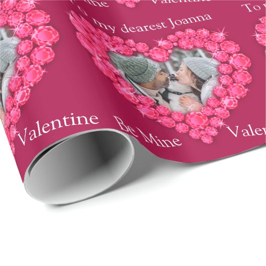 Ruby hart be mijn valentijn foto wrap cadeaupapier (Rol Hoek)