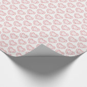 Ruby hart edelsteen rode lijn kunst patroon wrap cadeaupapier (Hoek)
