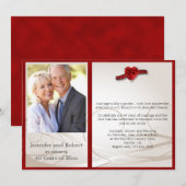 Ruby Heart 40th Wedding Jubileum Uitnodiging (Voorkant / Achterkant)