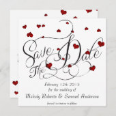 Ruby Heart Confetti Save the Date (Voorkant / Achterkant)