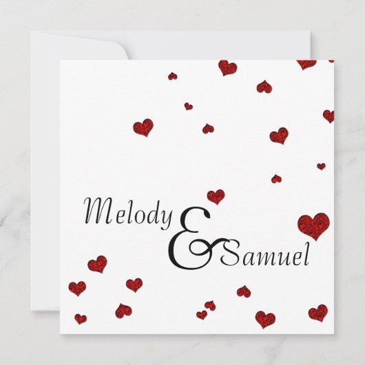 Ruby Heart Confetti Save the Date (Achterkant)