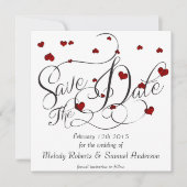 Ruby Heart Confetti Save the Date (Voorkant)