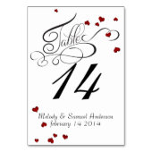 Ruby Heart Confetti Table Kaart (Voorkant)