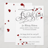 Ruby Heart Confetti Vrijgezellenfeest Kaart (Voorkant / Achterkant)