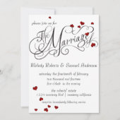 Ruby Heart Confetti Wedding Invitation Kaart (Voorkant)