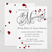 Ruby Heart Confetti Wedding Invitation Kaart (Voorkant / Achterkant)