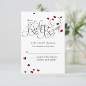 Ruby Heart Confetti Wedding RSVP (Staand voorkant)
