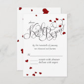 Ruby Heart Confetti Wedding RSVP (Voorkant / Achterkant)