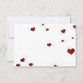 Ruby Heart Confetti Wedding RSVP Kaartje (Achterkant)
