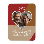 Ruby Heart Custom Foto Jubileum Keepsake Magneet (Verticaal)