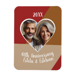 Ruby Heart Custom Foto Jubileum Keepsake Magneet