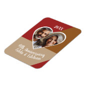 Ruby Heart Custom Foto Jubileum Keepsake Magneet (Linkerzijde)