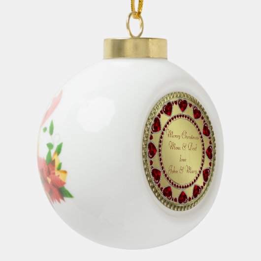 Ruby Heart Gold-keramisch Ornament (Links)