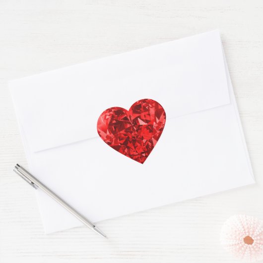 Ruby Heart Hart Sticker (Envelop)