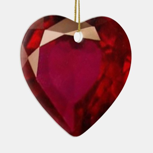 Ruby Heart Keramisch Ornament (Rechts)