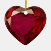 Ruby Heart Keramisch Ornament (Voorkant)