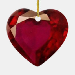 Ruby Heart Keramisch Ornament