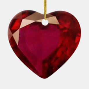 Ruby Heart Keramisch Ornament